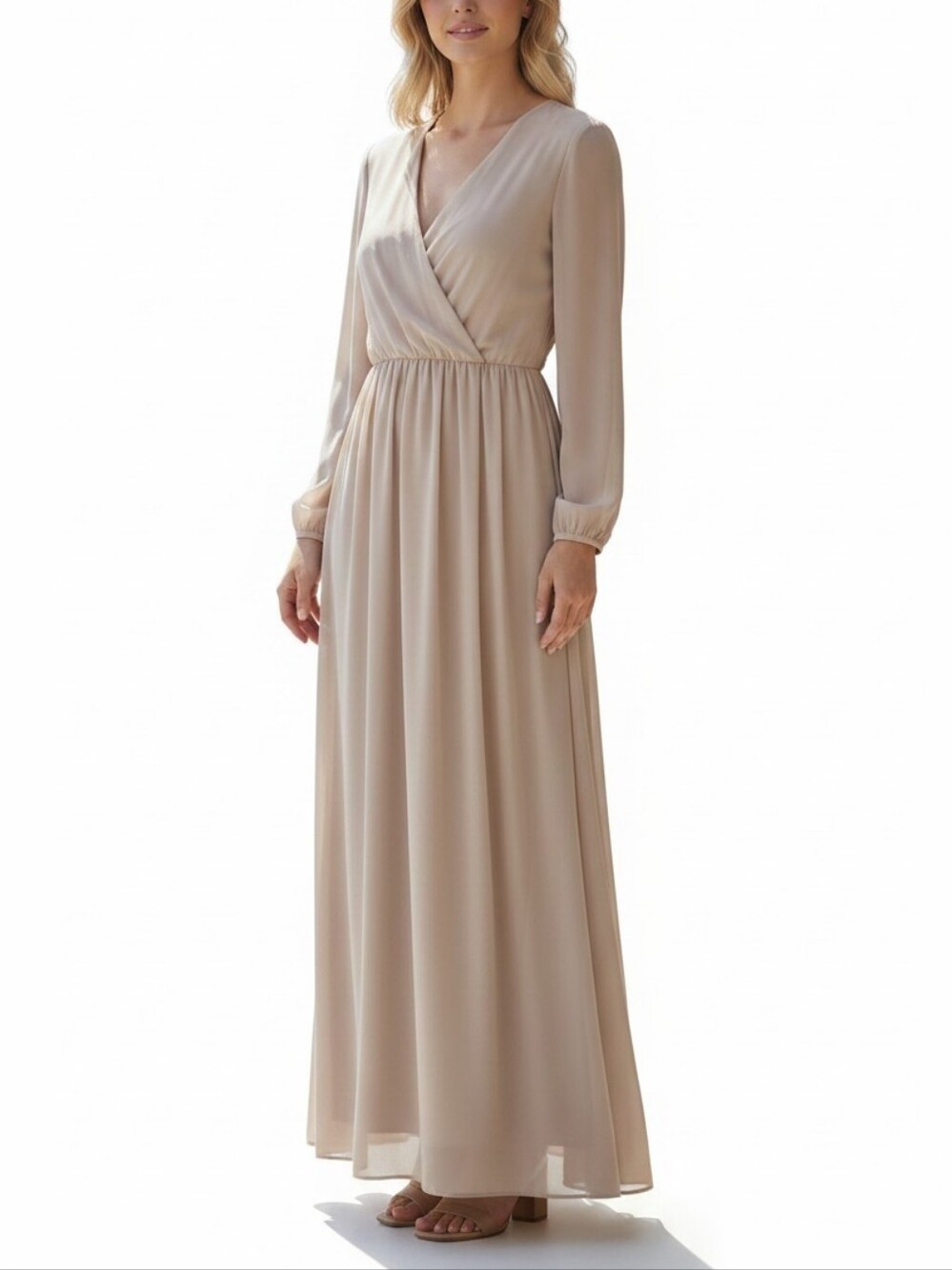 Princess Blush Long Sleeve Maxi Dress Large Cottagecore Boho Fairycore